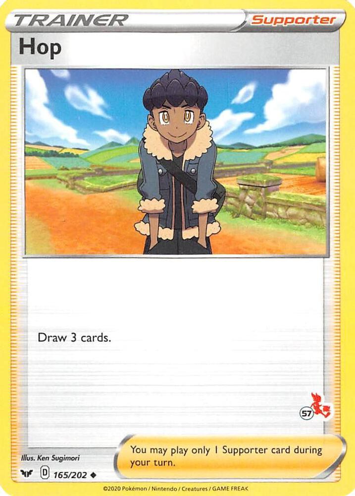 Hop (#57 Cinderace Stamped) 165/202 card from Battle Academy 2022