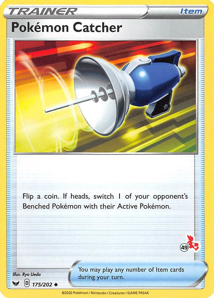 Pokemon Catcher (#49 Cinderace Stamped) 175/202 card from Battle Academy 2022