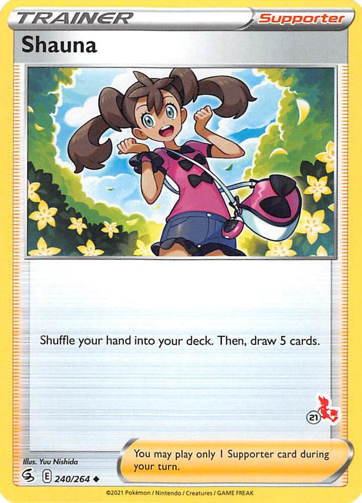Shauna (#21 Cinderace Stamped) 240/264 card from Battle Academy 2022
