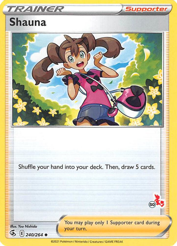 Shauna (#50 Cinderace Stamped) 240/264 card from Battle Academy 2022