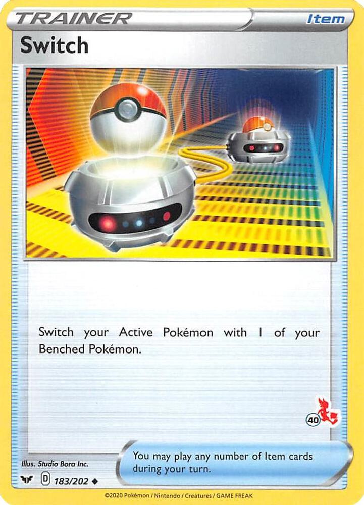 Switch (#40 Cinderace Stamped) 183/202 card from Battle Academy 2022