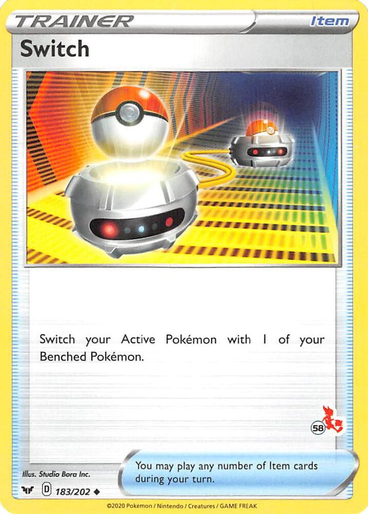 Switch (#58 Cinderace Stamped) 183/202 card from Battle Academy 2022