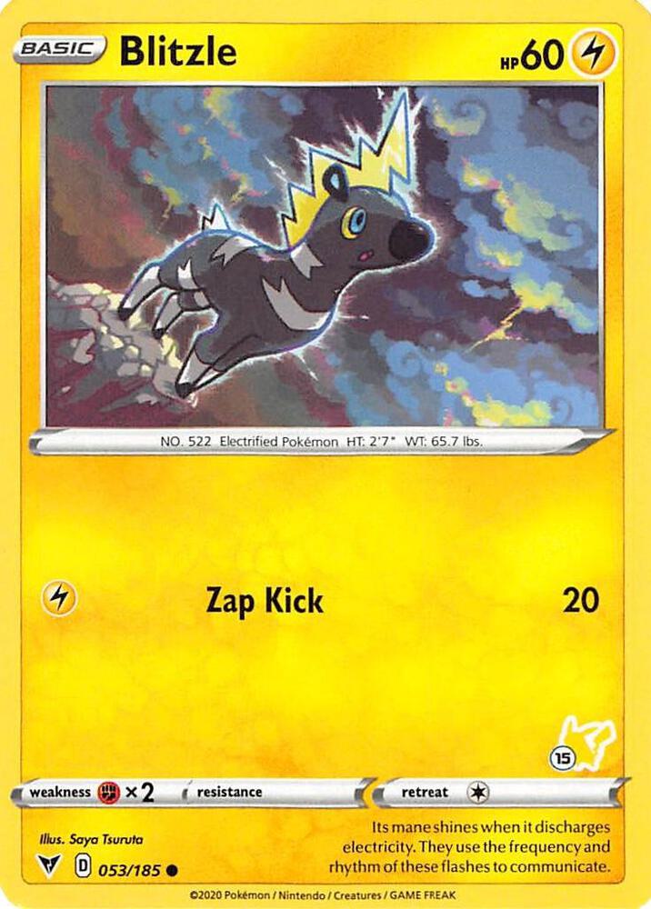 Blitzle (#15 Pikachu Stamped) 053/185 card from Battle Academy 2022