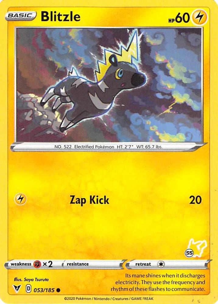 Blitzle (#55 Pikachu Stamped) 053/185 card from Battle Academy 2022