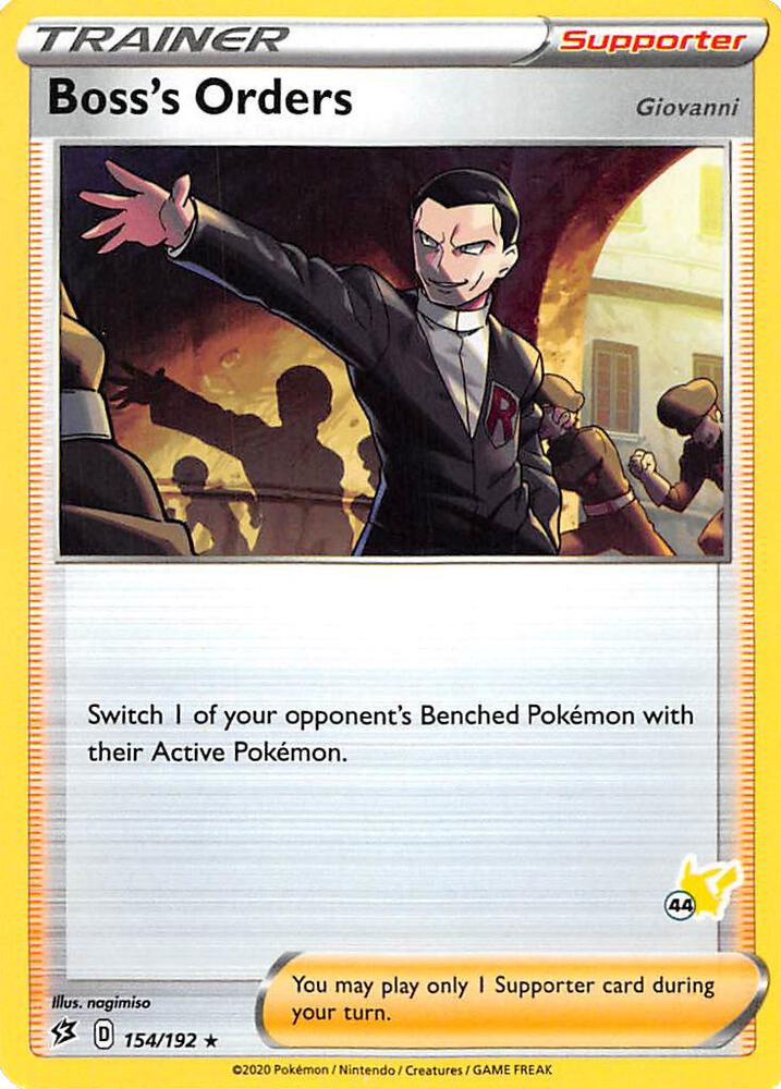 Boss's Orders (#44 Pikachu Stamped) 154/192 card from Battle Academy 2022