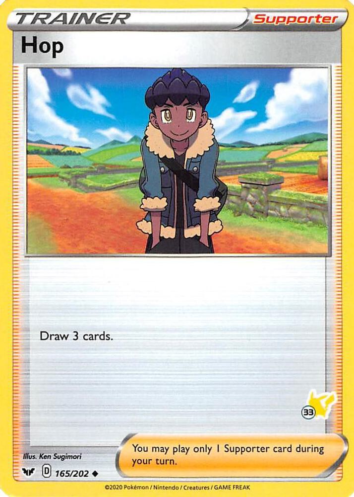 Hop (#33 Pikachu Stamped) 165/202 card from Battle Academy 2022