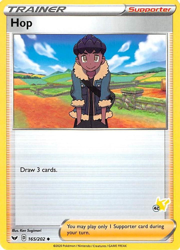 Hop (#42 Pikachu Stamped) 165/202 card from Battle Academy 2022