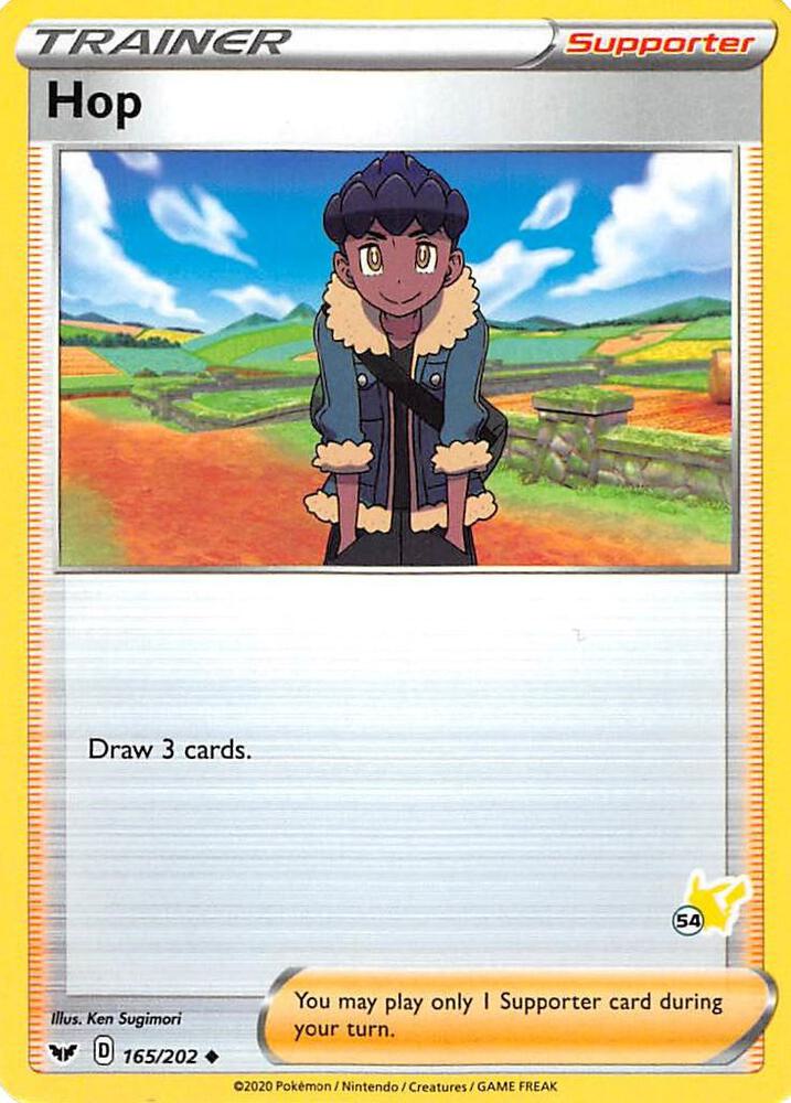 Hop (#54 Pikachu Stamped) 165/202 card from Battle Academy 2022