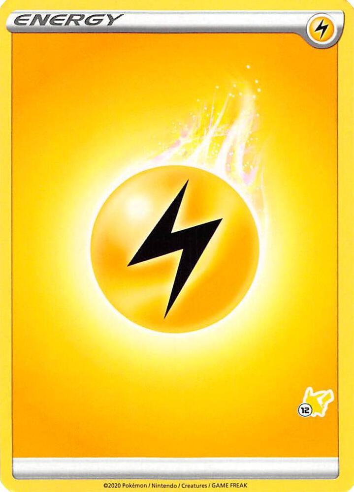 Lightning Energy (#12 Pikachu Stamped) card from Battle Academy 2022