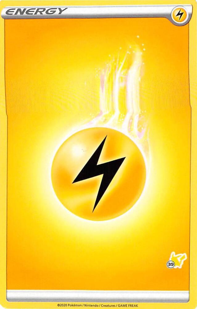 Lightning Energy (#39 Pikachu Stamped) card from Battle Academy 2022