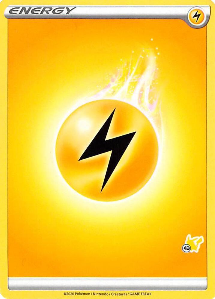 Lightning Energy (#43 Pikachu Stamped) card from Battle Academy 2022