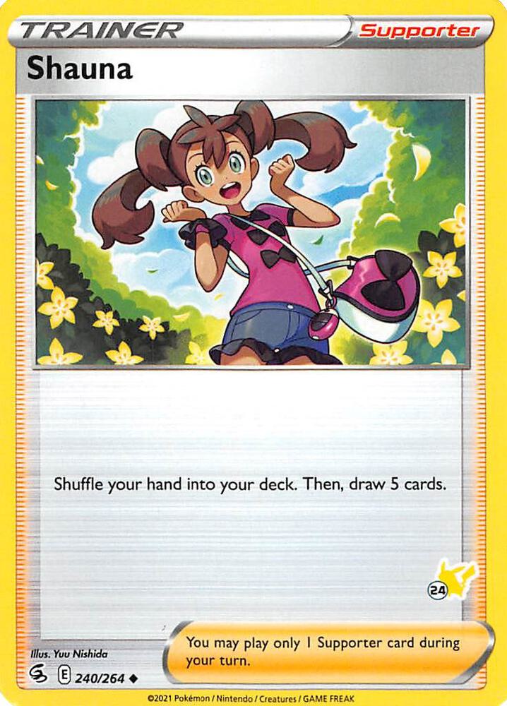 Shauna (#24 Pikachu Stamped) 240/264 card from Battle Academy 2022