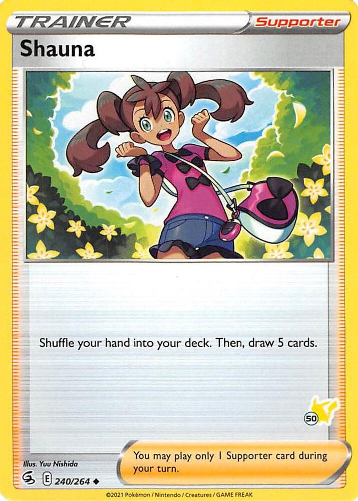 Shauna (#50 Pikachu Stamped) 240/264 card from Battle Academy 2022