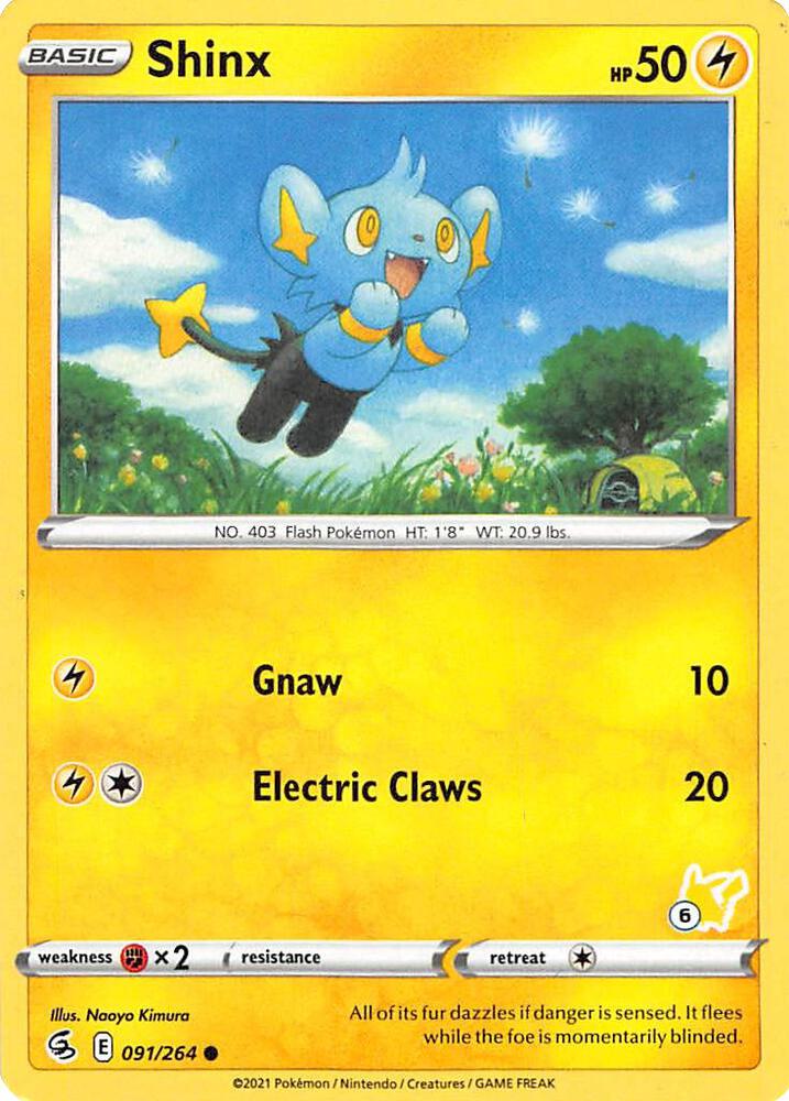 Shinx (#6 Pikachu Stamped) 091/264 card from Battle Academy 2022