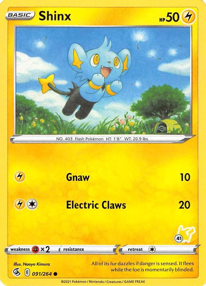 Shinx (#41 Pikachu Stamped) 091/264 card from Battle Academy 2022