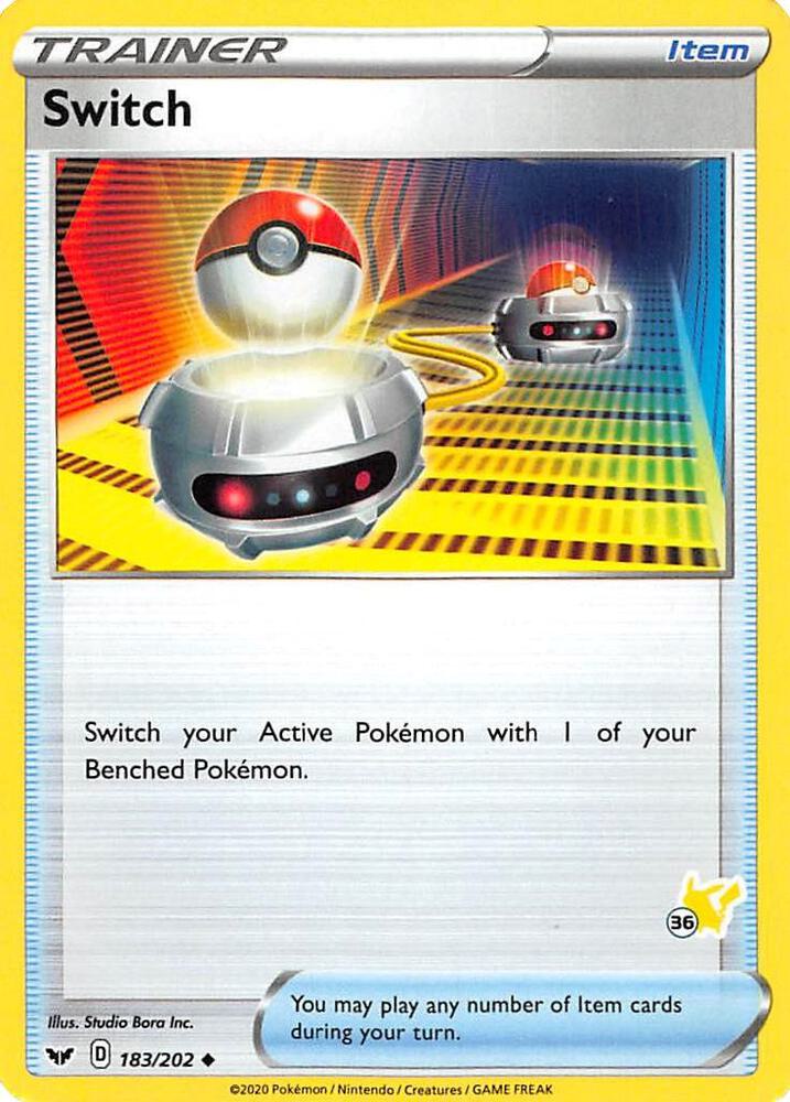Switch (#36 Pikachu Stamped) 183/202 card from Battle Academy 2022