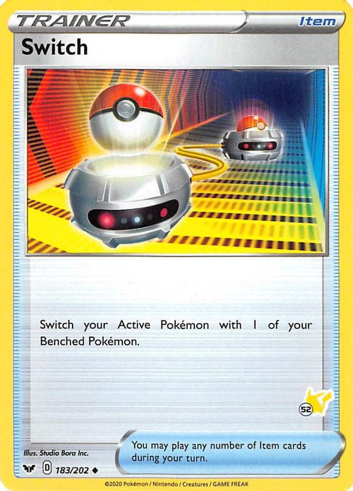 Switch (#52 Pikachu Stamped) 183/202 card from Battle Academy 2022