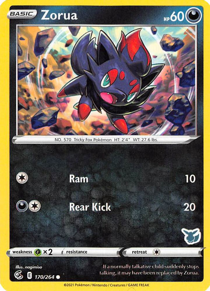 Zorua (Eevee Stamped) 170/264 card from Battle Academy 2022