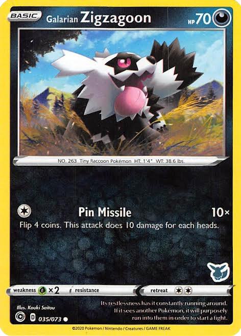 Galarian Zigzagoon (Eevee Stamped) 035/073 card from Battle Academy 2022