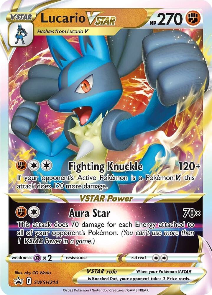 Lucario VSTAR SWSH214 card from SWSH: Sword & Shield Promo Cards