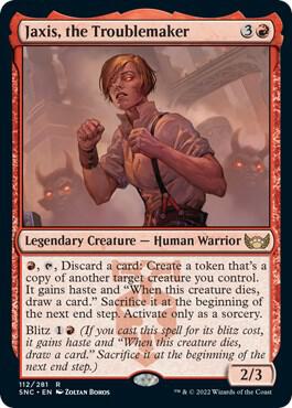 Jaxis, the Troublemaker 112 card from Streets of New Capenna