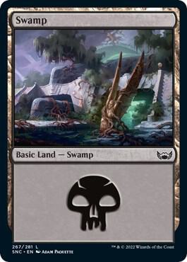 Swamp 267 card from Streets of New Capenna