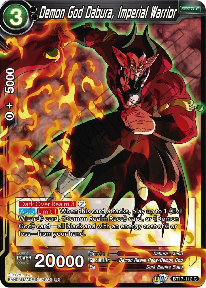 Demon God Dabura, Imperial Warrior BT17-112 card from Ultimate Squad