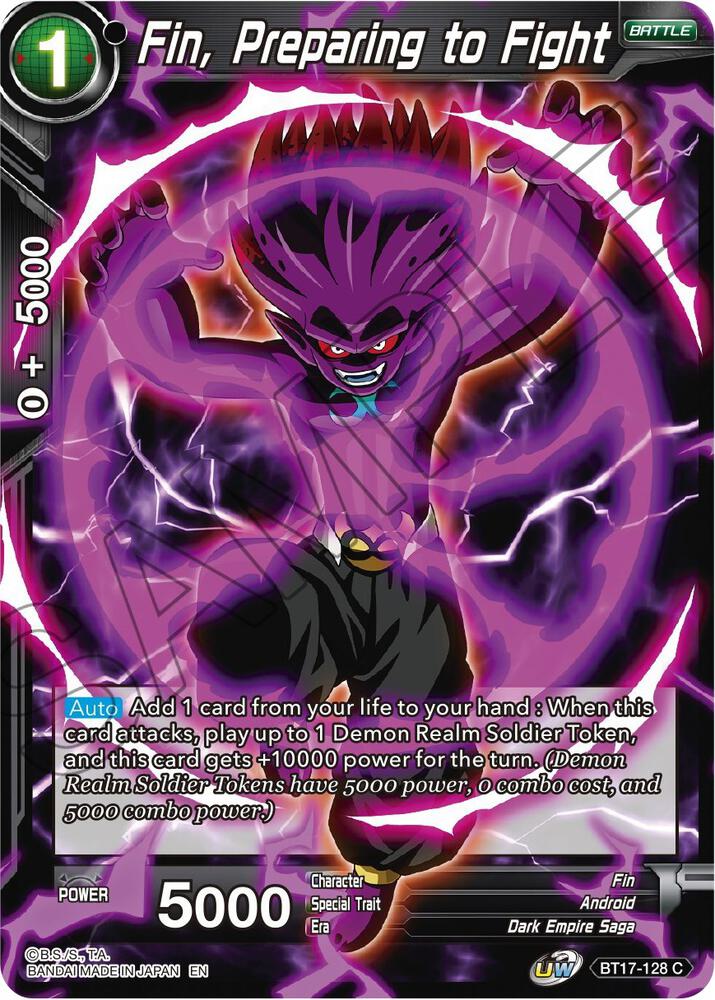 Fin, Preparing to Fight BT17-128 card from Ultimate Squad