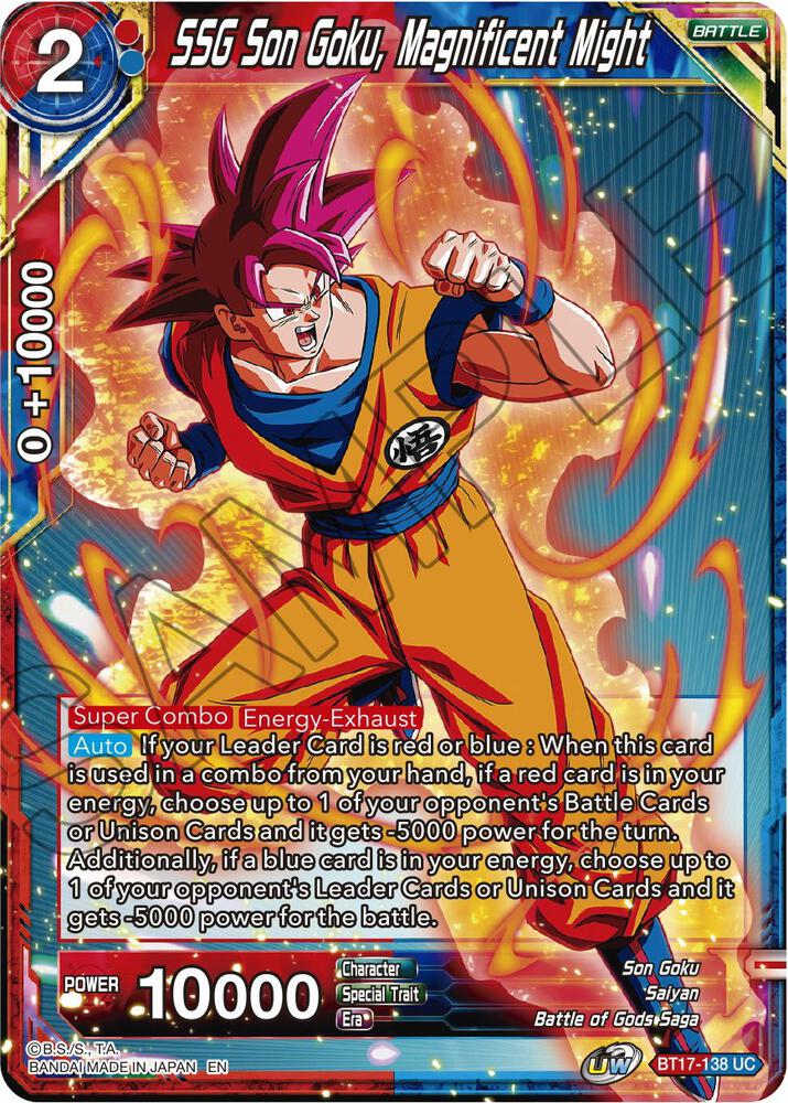 SSG Son Goku, Magnificent Might BT17-138 card from Ultimate Squad