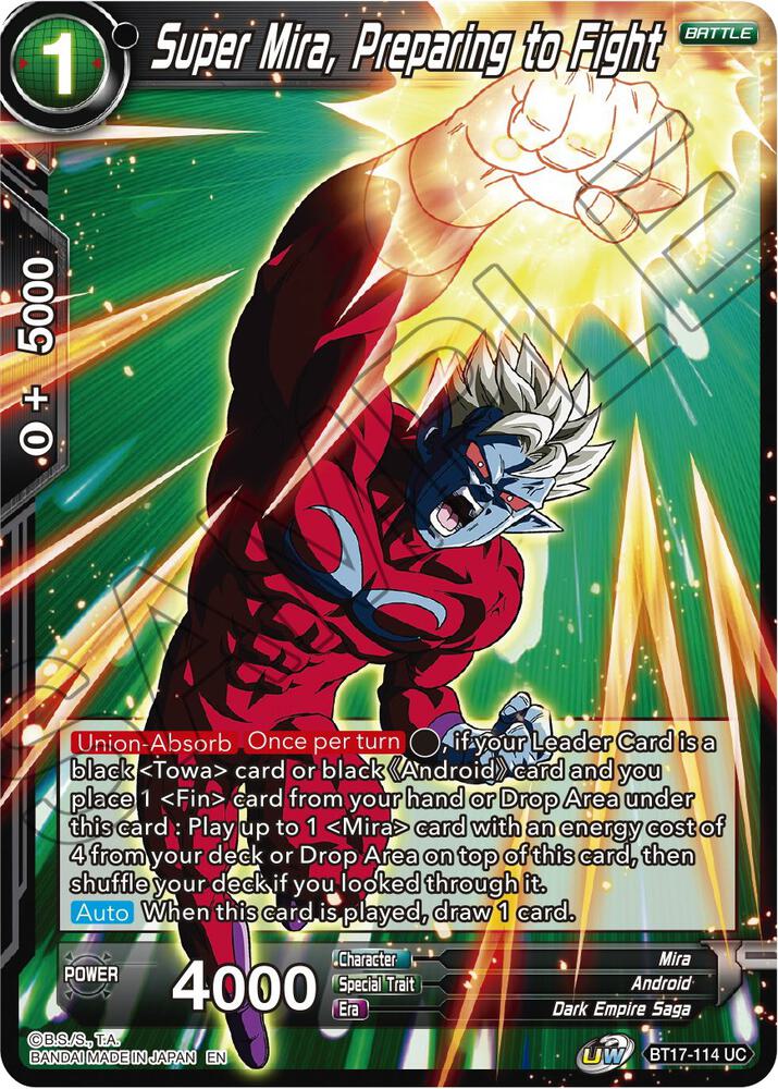 Super Mira, Preparing to Fight BT17-114 card from Ultimate Squad