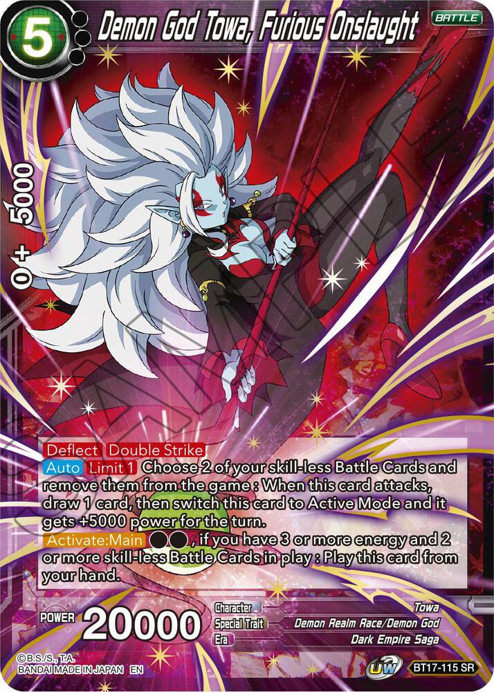 Demon God Towa, Furious Onslaught BT17-115 card from Ultimate Squad