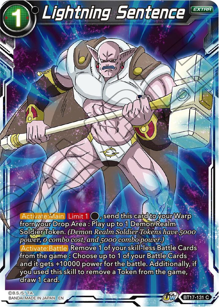 Lightning Sentence BT17-131 card from Ultimate Squad