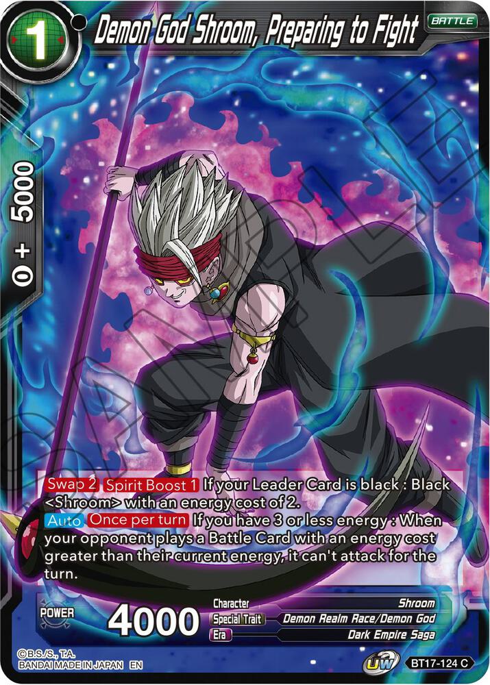 Demon God Shroom, Preparing to Fight BT17-124 card from Ultimate Squad