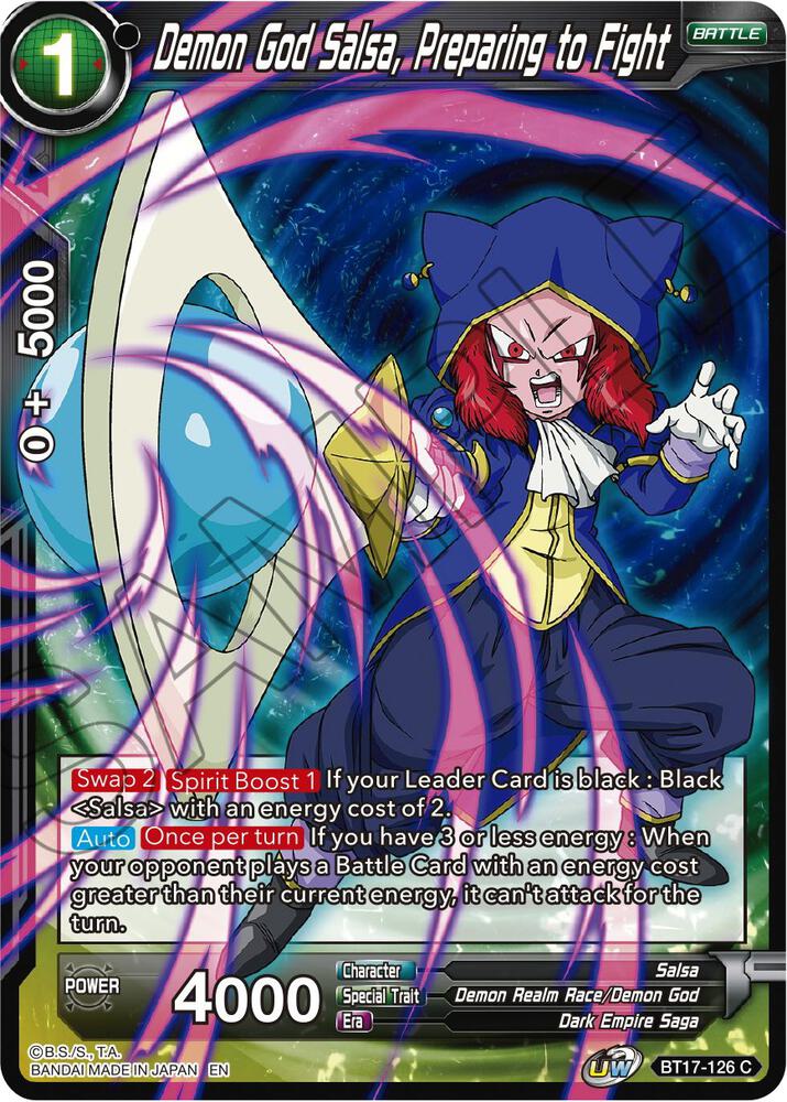 Demon God Salsa, Preparing to Fight BT17-126 card from Ultimate Squad