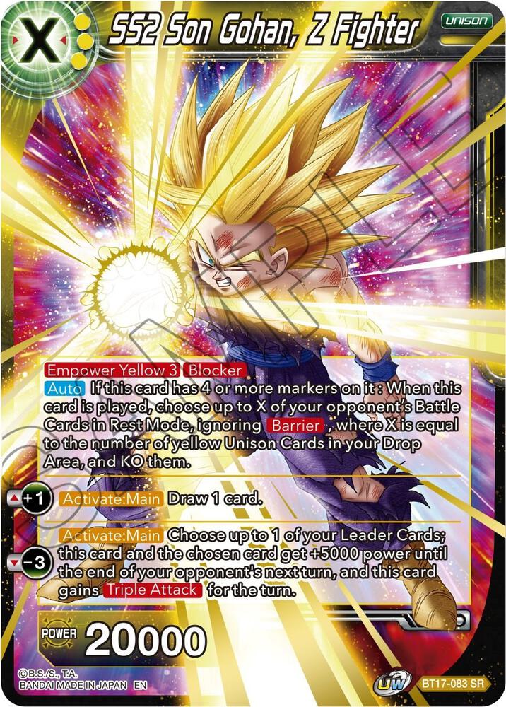 SS2 Son Gohan, Z Fighter BT17-083 card from Ultimate Squad