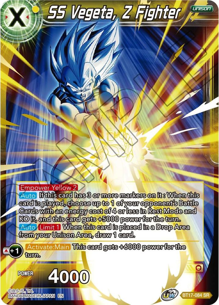 SS Vegeta, Z Fighter BT17-084 card from Ultimate Squad