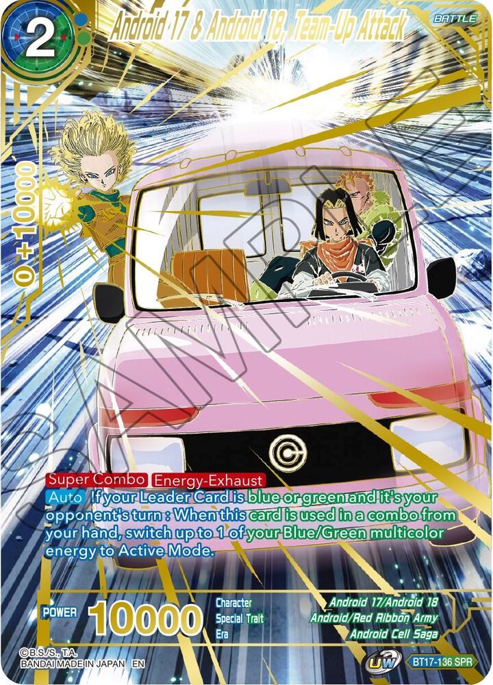 Android 17 & Android 18, Team-Up Attack (SPR) BT17-136 card from Ultimate Squad