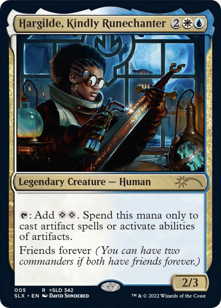 Hargilde, Kindly Runechanter 5 card from SLX Cards