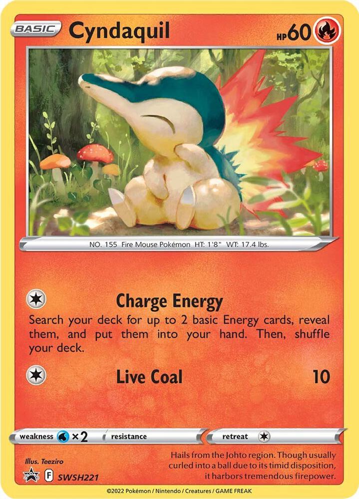 Cyndaquil SWSH221 card from SWSH: Sword & Shield Promo Cards