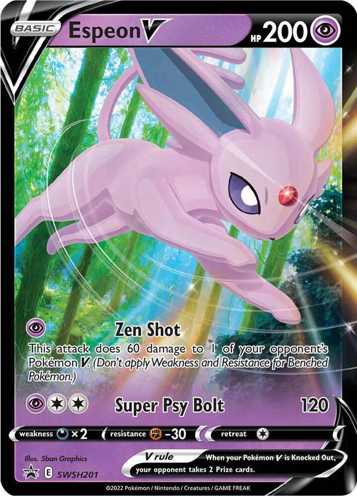 Espeon V SWSH201 card from SWSH: Sword & Shield Promo Cards