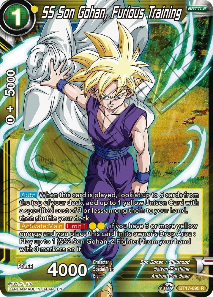 SS Son Gohan, Furious Training BT17-095 card from Ultimate Squad