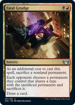 Fatal Grudge 187 card from Streets of New Capenna
