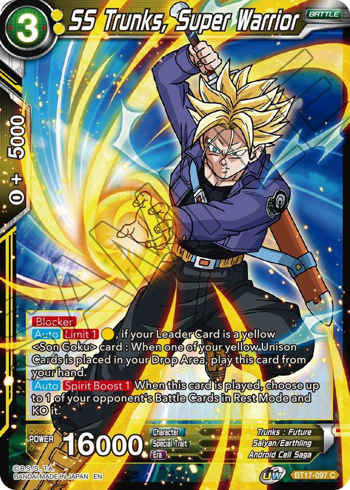 SS Trunks, Super Warrior BT17-097 card from Ultimate Squad