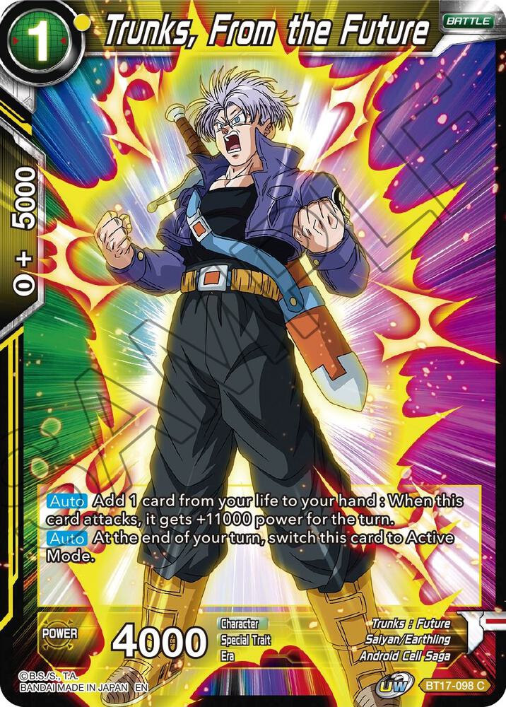 Trunks, From the Future BT17-098 card from Ultimate Squad