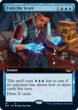 Even the Score (Extended Art) 411 card from Streets of New Capenna