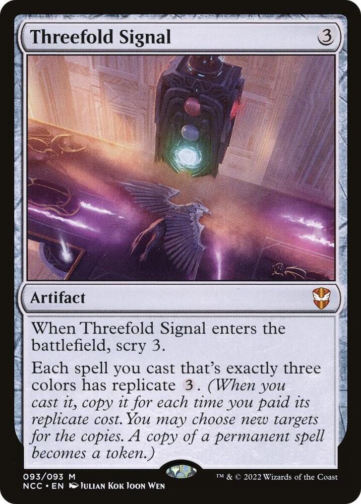 Threefold Signal 93 card from Commander: Streets of New Capenna