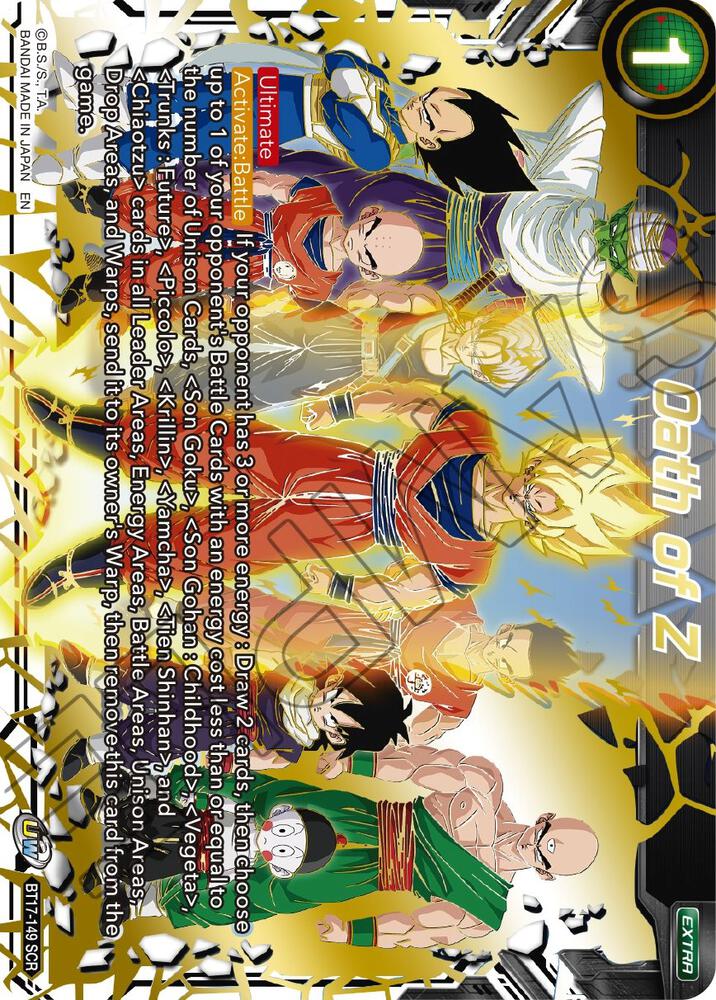 Oath of Z BT17-149 card from Ultimate Squad