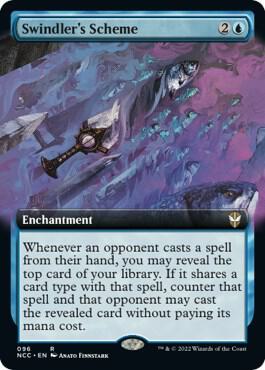 Swindler's Scheme (Extended Art) 96 card from Commander: Streets of New Capenna