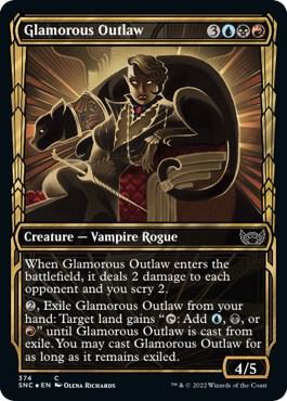 Glamorous Outlaw (Gilded Foil) 374 card from Streets of New Capenna