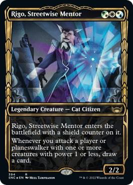 Rigo, Streetwise Mentor (Gilded Foil) 394 card from Streets of New Capenna